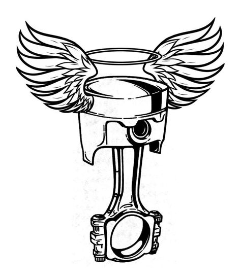 Piston Tattoo Design, Piston Drawing, Wrench Tattoo, Piston Tattoo, Engine Tattoo, Gear Tattoo, Мотоциклы Harley Davidson, Mechanic Tattoo, Reaper Tattoo