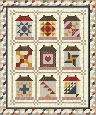 Quilt Inspiration: Free pattern day! House quilts All People Quilt, House Quilt Block, House Quilt Patterns, Quilt Stories, Panel Quilt Patterns, Farmhouse Quilts, Farm Quilt, Sampler Quilts, Walnut Creek