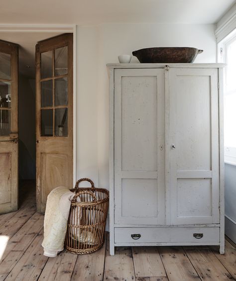 the peony and the bee Old French Doors, Wooden Armoire, Vintage Armoire, Wooden French Doors, Wide Plank Flooring, Cool Ideas, Design Case, 인테리어 디자인, House Inspiration