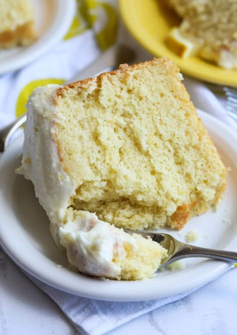 This is BY FAR the best Lemon Chiffon Cake Recipe EVER! It is incredibly soft, light, and lightly lemon flavored. I topped it with a sweet lemon buttercream frosting to make the perfect Spring dessert! #cookiesandcups #chiffoncake #lemoncake #bobsredmill Lemon Chiffon Cake Recipe, Chiffon Cake Recipe, Lemon Chiffon Cake, Angel Food Cake Pan, Homemade Carrot Cake, Easy Carrot Cake, Best Carrot Cake, Lemon Cake Recipe, Light Cakes