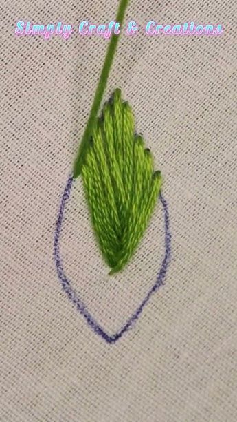 Hand Embroidery / Leaf Embroidery with fishbone stitch / Beautiful Embroidery / Learn Embroidery Fishbone Leaf Stitch, Fishbone Stitch, Leaf Stitch, Embroidery Leaf, Learn Embroidery, Hand Embroidery Stitches, Fish Bone, Beautiful Embroidery, Embroidery Stitches