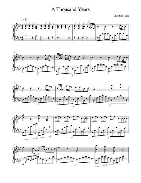 A Thousand Years - piano A Thousand Years Piano Sheet Music, Flute Sheet Music Popular Songs, Violin Sheet Music Popular Songs, A Thousand Years Piano, Pop Piano Sheet Music, Thousand Years Piano, Piano Sheet Music Easy, Popular Piano Sheet Music, Piano Songs Sheet Music