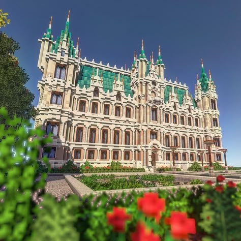 Minecraft Palace, Minecraft Building Blueprints, Minecraft Kingdom, Minecraft Steampunk, Minecraft City Buildings, Minecraft Mansion, Minecraft Structures, English Architecture, Bangunan Minecraft