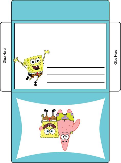 Spongebob Party Games, Spongebob Invitations, Spongebob Decorations, Printable Spongebob, Envelope Design Template, Spongebob Birthday Party, Spongebob Party, Spongebob Square, Free Printable Stationery