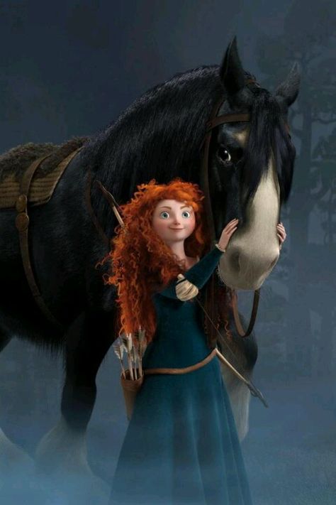 Merida and Angus Prenses Merida, Disney Horses, Merida Disney, Brave Merida, Animation Disney, Disney Brave, Merida Brave, Images Disney, Pixar Movies