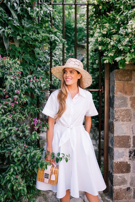 Gal Meets Glam White Shirtdress in St. Paul de Vence - DVF dress, Jack Roger sandals, Mark Cross bag & Preston & Olivia hat Julia Berolzheimer Charleston, Brunch Midi Dress With Broderie Anglaise, Julia Berolzheimer San Francisco, Short Dress Outfit, Spring Sundress, Julia Berolzheimer Pajamas, Julia Berolzheimer Spring, Dvf Dress, Bonnieux Provence