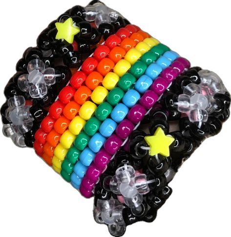 Rainbow Road, Kandi Cuff, Cuff, Rainbow, Road, Collage, Pins