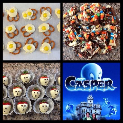 Casper Party Ideas, Casper Themed Snacks, Casper Themed Dinner, Casper Food Ideas, Casper Dinner And A Movie, Casper Themed Food, Casper Movie Night, Casper Movie Night Food, Casper Movie