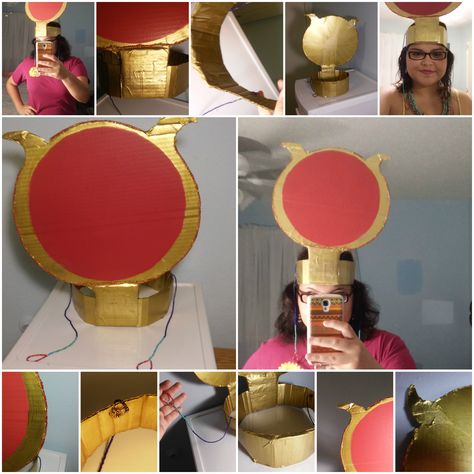 DIY ANCIENT EGYPTAIN GODDESS ISIS HEADPIECE (Can be used for Hathor too!) University Project/Play! SUNDISK HEADDRESS Goddess Costume Diy, Egyptian Headpiece, Egyptian Themed Party, Greek Artifacts, Egyptian Party, Themed Costumes, Egyptian Era, Egypt Project, Team Ideas