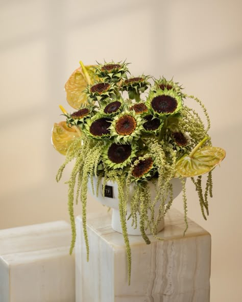 Sunflower vibes🌻 Sunflowers Arrangements Floral Design, Sunflowers Arrangements, Sunflower Arrangement, Modern Arrangements, Sunflower Arrangements, Floral Work, June 15, Tulips Flowers, Ikebana