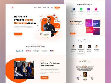 Digital Marketing Landing Page Design, Marketing Agency Landing Page, Digital Marketing Agency Website Design, Digital Marketing Agency Website, Agency Landing Page, Marketing Agency Website, Digital Marketing Website, Landing Page Inspiration, Agency Website Design