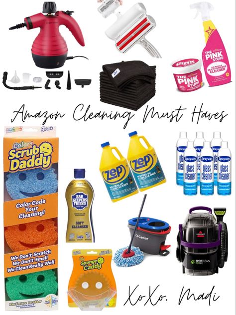 These are my must have items to keep a clean home!! 💕 Cleaning Must Haves, Amazon Cleaning, Home Cleaning Supplies, Must Have Home, Portable Carpet Cleaner, Cleaning Supplies List, Bar Flooring