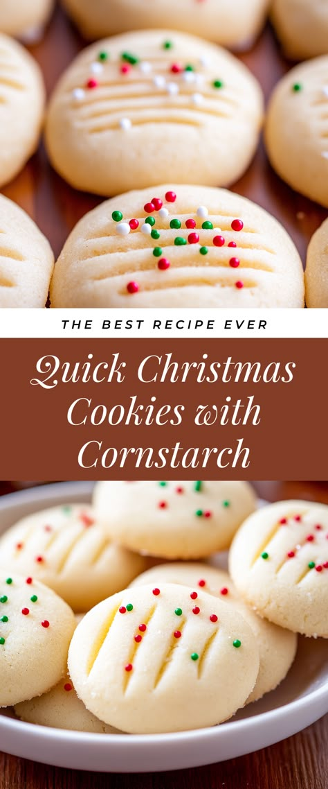 Image for Quick Christmas Cookies with Cornstarch Canada Corn Starch Shortbread, Shortbread Cornstarch Cookie Recipe, Cornstarch Shortbread Recipe, Desserts For Get Togethers, Shortbread With Cornstarch, Shortbread Cookie Recipe With Cornstarch, Corn Starch Shortbread Cookie Recipes, Canada Cornstarch Shortbread Cookies, Starlight Cookies