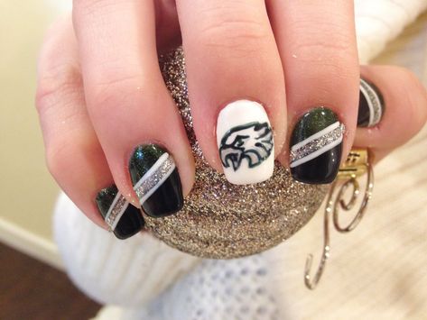 Eagle Nail Art, Eagles Nails Philadelphia, Philadelphia Eagles Nails Designs, Eagles Football Nails, Philadelphia Eagles Nails, Eagles Nails, Cheer Nails, Eagle Nails, Twitter Game