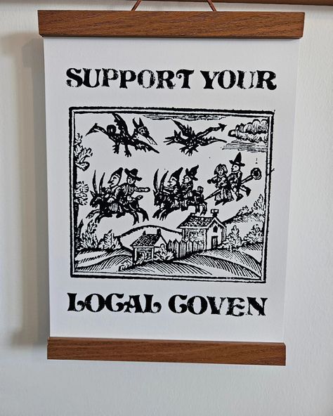 SUPPORT YOUR LOCAL COVEN! This is the cleaned up version of my #drawlloween poster, and is available in my shop! Swipe for a bonus photo of me 😂 🔺 🧙🏻‍♀️ #witchtrials #chapbook #woodcut #witchygifts #supportyourlocalcoven #gothicart #wallart #artprints #coven #witch #witchcraft #folkart Witchy Art, Gothic Art, Coven, 17th Century, Folk Art, Beauty Book, Art Print, Paper Party Supplies, Craft Supplies