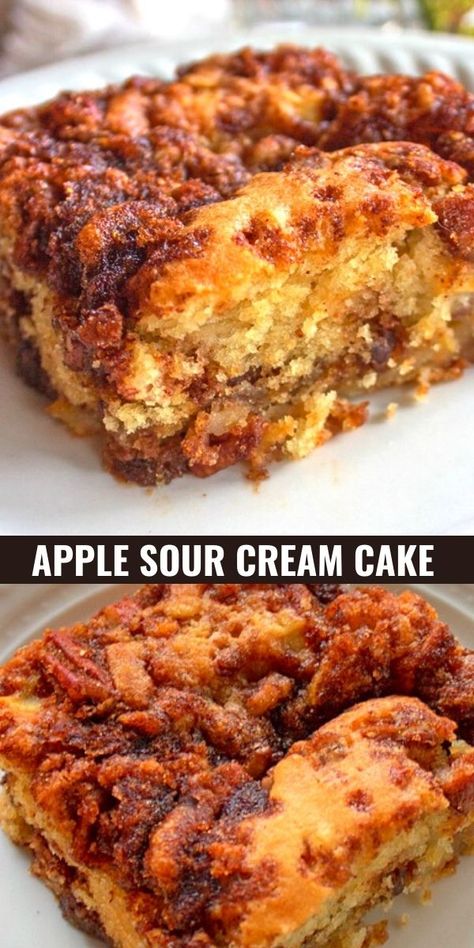 Recipes Using Dried Apples, Recipes For Red Delicious Apples, Foodnetwork.com Recipes, Best Apple Cake Recipe Ever, Apple Desserts With Fresh Apples, What To Make With Apples, Things To Make With Apples, Apple Sour Cream Cake, Cake Sour Cream