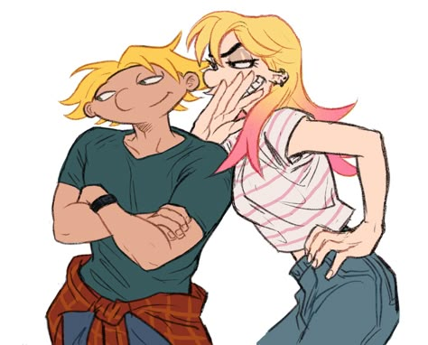 Arnold And Helga, Cartoon Network Fanart, Cartoon Characters As Humans, Cute Couple Comics, Nickelodeon Cartoons, Hey Arnold, 90s Cartoons, Dark Anime Guys, Dc Memes