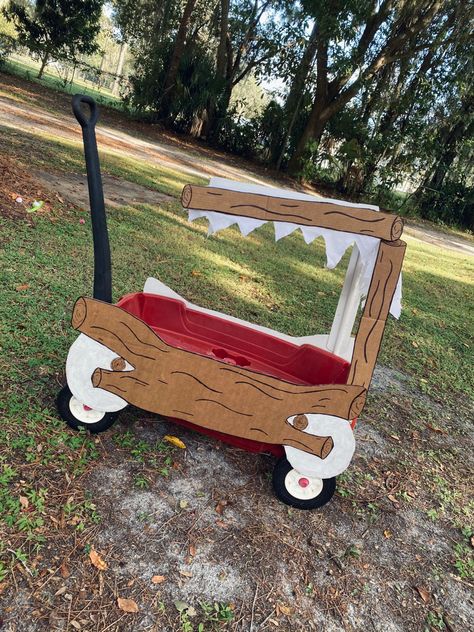 Halloween Flinstones Costumes, Bam Bam Flintstones Costume, Flintstone Mobile Diy, Flinstones Family Costume Pebbles, Flint Stone Car Diy, Flintstone Themed Party, Flinstones Wagon Diy, Flinstone Car Diy Wagon, Flintstones Family Costume Diy