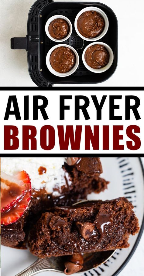 Air Fryer Brownies, Air Fryer Cake, Air Fryer Cake Recipes, Air Fryer Recipes Dessert, Fudge Brownie Recipe, Breakfast Recipies, Air Fryer Oven Recipes, Airfryer Recipes, Air Fry Recipes