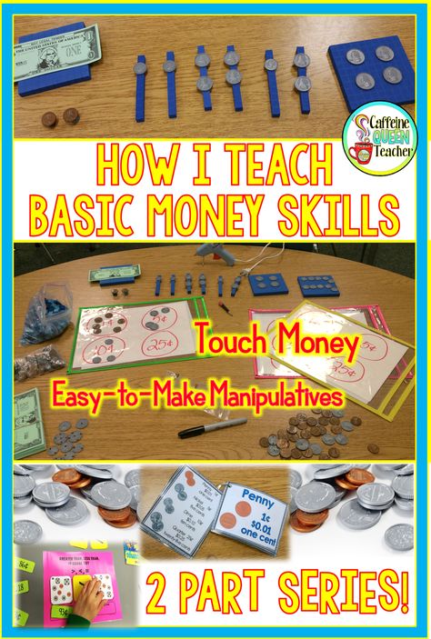 Life Skills Money Activities, Teaching Time Special Education, Teaching Money Special Education, Life Skills Math Special Education, Money Skills For Special Education, Counting Money Activities, Teaching Coins, Menu Math, Middle School Special Education