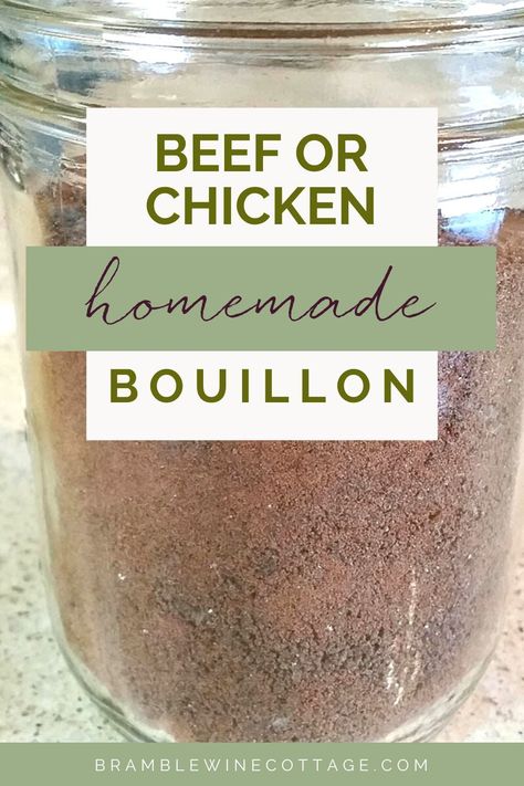 Tired of the junk lurking in store bought bouillon powder? Learn how to make your own healthy bouillon powder at home. Turn your homemade bone broth into a nutritious powder that is always ready to use. Get the homemade bouillon powder recipe at BrambleWineCottage.com