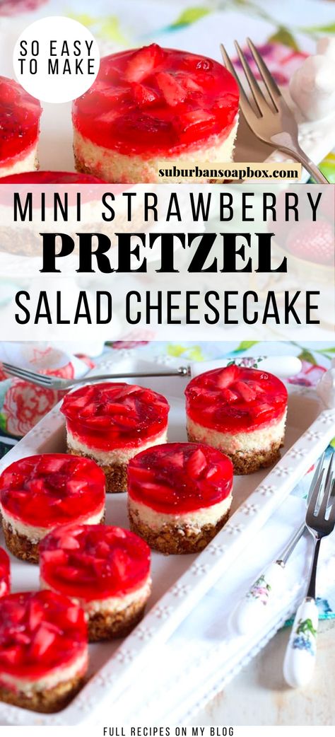 Strawberry Pretzel Salad Cups, Mini Strawberry Pretzel Dessert, Individual Strawberry Pretzel Salad, Mini Strawberry Pretzel Salad, Strawberry Pretzel Dessert Cups, Strawberry Pretzel Salad Cupcakes, Strawberry Pretzel Salad Cheesecake, Strawberry Pretzel Salad Cookies, Pretzel Jello Salad Strawberry