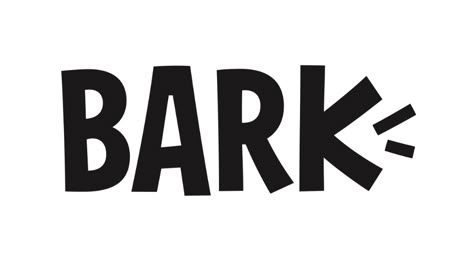 Poulsen Projects BARK logo, for BARK the company behind Barkbox, Barkshop, Barkpost etc. Dog toys, dog treats, logo, design, typography, black and white. Dog Resort, Dog Brands, Typography Black And White, Pet Shop Logo, Pet Branding, Dog Logo Design, Toys Logo, Cartoon Dogs, Dog Cafe