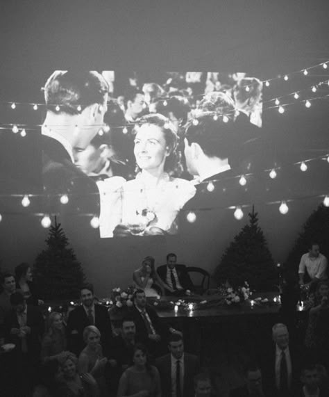 Wedding Projector Ideas Old Hollywood Party, Wedding Slideshow, Old Hollywood Wedding, Music Themed Wedding, Cinema Wedding, Hollywood Theme, Wedding Movies, Hollywood Wedding, Movie Themes