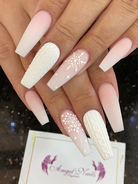 Winter Nails Acrylic, Christmas Gel Nails, Snowflake Nails, Christmas Nails Acrylic, Acrylic Nails Coffin Short, Short Acrylic Nails Designs, Xmas Nails, Coffin Nails Designs, Pretty Acrylic Nails