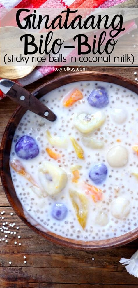 Ginataang Bilo Bilo, Coconut Milk Recipes Dessert, Bilo Bilo, Recipes Filipino, Milk Recipes Dessert, Filipino Dessert Recipes, Filipino Snacks, Pinoy Dessert, Filipino Food Dessert