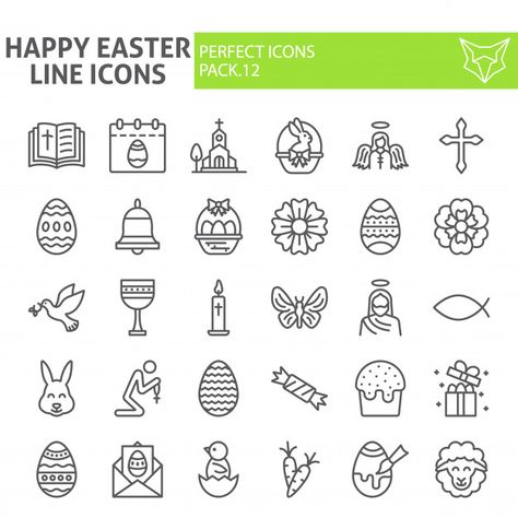 Food Calendar, Easter Symbols, Holiday Symbols, Vector Sketch, Poster Design Inspiration, Spring Holidays, Logo Illustration, Line Icon, Business Signs