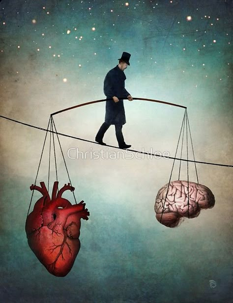 Christian Schloe, Balance Art, Visual Metaphor, Human Heart, 판타지 아트, Hur Man Målar, Pics Art, Surreal Art, Infj