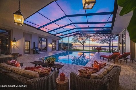 Indoor Pools In Houses Dream Homes, Indoor Pool And Hot Tub, Dream Home With Pool, Indoor Outdoor Pool Dream Homes, Outdoor Pool Enclosure, Inside Pool Ideas, Creative Pool Ideas, Indoor And Outdoor Pool, Barndominium With Indoor Pool