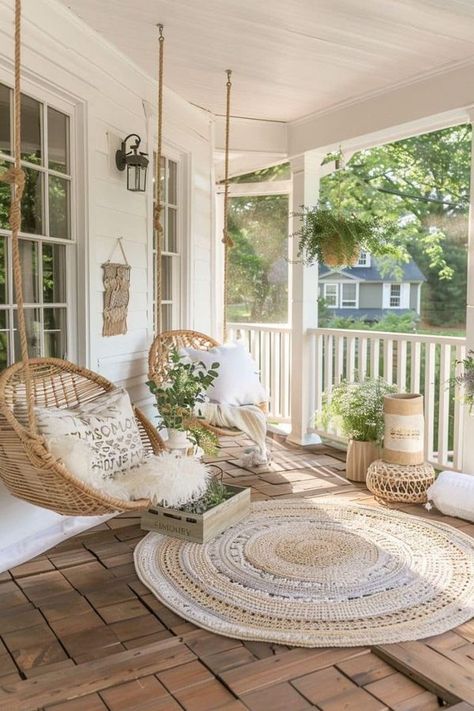 Karlie Brooke Country Wrap Around Porch Farmhouse, Stone House Porch Ideas, Big Front Porch Ideas Farmhouse, Front Porch Vibes, Dream Front Porch, Cottagecore Front Porch, Small Veranda Ideas Front Doors, French Country Porch Ideas, White Farmhouse Porch