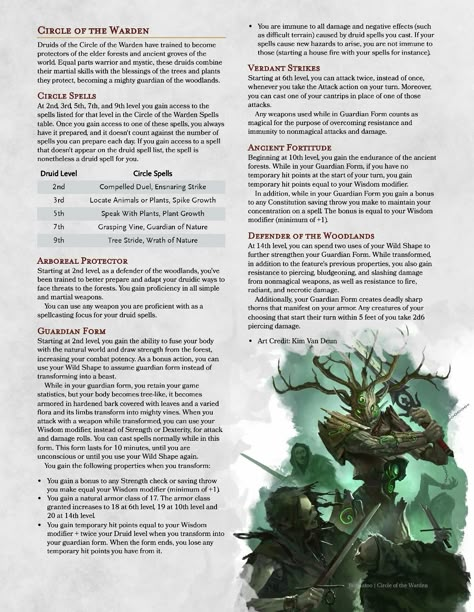 Ektus (Druid) Circle Of The Warden Dnd Homebrew Druid Circle, Druid Circles 5e, Dnd Homebrew Classes 5e Druid, Dnd Homebrew Druid Subclasses, Homebrew Druid Circle, Druid Subclass Homebrew, Druid Homebrew 5e, Dnd Druid Subclasses, Druid Circles Dnd