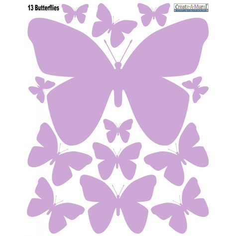 Create-A-Mural Butterfly Wall Decal Stickers Soft, Paper Butterfly Crafts, Girls Wall Stickers, Wall Appliques, Baby Room Colors, Butterfly Room, Pink Stickers, Butterfly Wall Decals