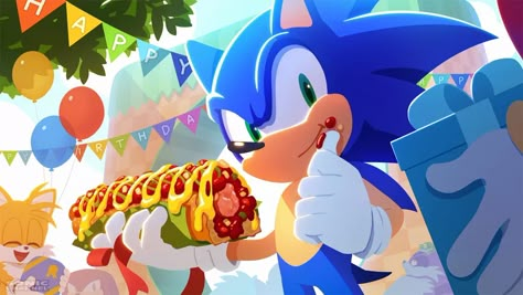 Art by Yui Karasuno for Sonic Channel Sonic Official Art, Sonic Channel Art, Sonic Channel, Big The Cat, 29th Anniversary, Sonic Birthday, Sonic Fanart, Silver The Hedgehog, Sonic Shadow