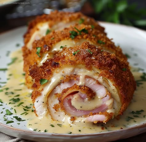 Creamy Chicken Cordon Bleu, Cordon Bleu Recipe, Chicken Cordon Bleu Recipe, Chicken Cordon, Crispy Fried Chicken, Favorite Recipes Dinner, Chicken Cordon Bleu, Chicken Dishes Recipes, Creamy Chicken