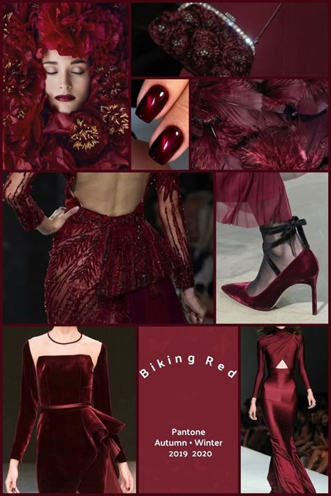 Pantone's 2019-2020 Biking Red Living Colors, I See Red, Color Combinations For Clothes, Color Collage, Theme Dress, African Inspired Fashion, Deep Winter, Red Maroon, Color Analysis