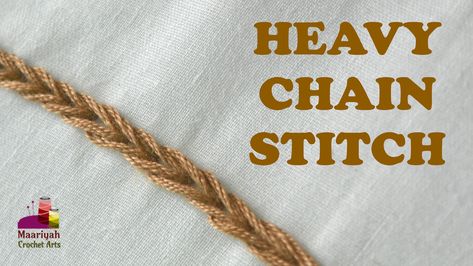 HEAVY CHAIN Stitch.... HAND EMBROIDERY! https://youtu.be/SiR6kQnBs80 #maariyahcrochetarts #chainstitchembroidery #chainstitch #embroidery #embroiderydesigns #embroiderylove #embroideryillustration #embroideryproject #embroideryart #crochet #diy #diyfashion #diyproject #freepattern Chain Stitch Hand Embroidery, Video Embroidery, Palestrina Stitch, Basic Hand Embroidery, Knot Stitch, Crochet Chain Stitch, Butterfly Stitches, Chain Stitch Embroidery, Bead Embroidery Tutorial