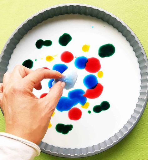 Milk, Food Coloring, and Dish Soap Experiment for Kids | Milk Food Coloring And Dish Soap, Milk Experiments For Kids, Food Colouring Activities For Kids, Milk And Food Coloring Experiment, Milk Experiment Food Coloring, Dish Soap Painting, Food Coloring Crafts, Soap Experiment, Milk Experiment