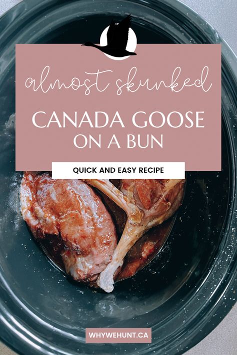 If you happen to run into a situation where you “almost get skunked” and only harvest one bird, this super quick and very easy recipe is just right for you (and your friends or family!). My crockpot or slow cooker is fabulous for wild game recipes. It’s so simple to just prepare, plug in and go about my busy day working or hunting. Cooked Goose, Goose Recipes, On A Bun, Crock Pot Inspired Recipes, Game Recipes, Wild Game Recipes, Bun Recipe, Wild Game, Slow Cookers