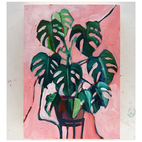 Sari Shryack, Not Sorry Art, Painting Canvases, Gouache Art, Plant Painting, Not Sorry, Tropical Art, Plant Art, Austin Texas