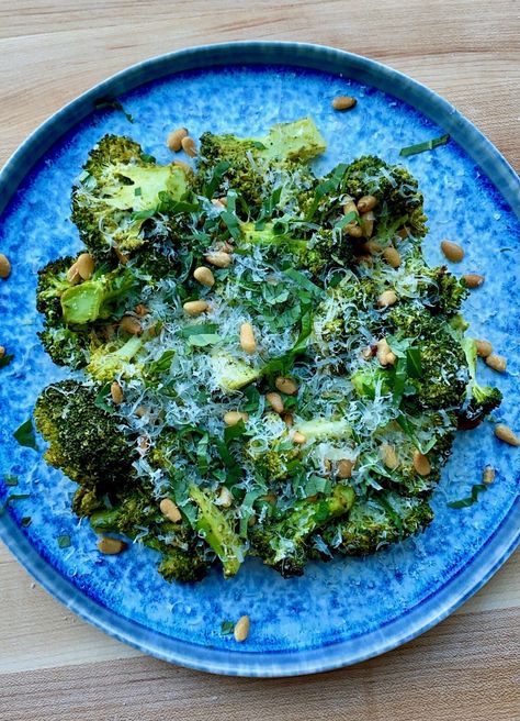 Roasted Pesto Broccoli | Dining by Kelly Simple Chicken Alfredo Recipe, Silver Palate Cookbook, Silver Palate, Broccoli Pesto, Chicken Alfredo Recipes, Easy Snack Recipes, Pesto Recipe, Roasted Broccoli, Pesto Sauce