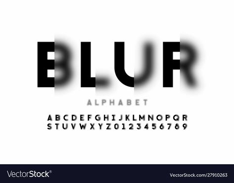 Blurry Graphic Design, Blurry Typography, Design Alphabet Letters, Logo Design Inspiration Sports, Font Design Alphabet, Focus Logo, Design Alphabet, Gaussian Blur, Letter Vector