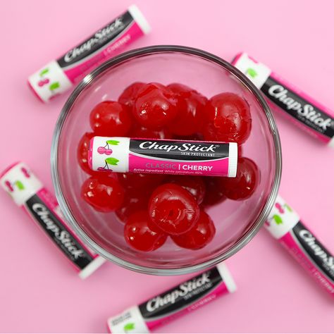 CHAPSTICK® CLASSIC CHERRY Cherry Chapstick Aesthetic, Chapstick Aesthetic, Cherry Chapstick, Clear Lipgloss, Cherry Lip Balm, I Kissed A Girl, Cherry Lips, Soften Lips, Lipstick Brands