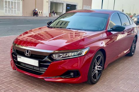 Stunning Honda Accord Sport in San Marino Red color. Absolutely love it. Fun to drive in ultimate luxury Red Honda Accord Sport, Red Honda Accord, Honda Civic Red, Vacation Board, Honda Civic Car, Honda Civic Sport, Civic Car, Honda Accord Sport, Honda (car)