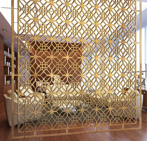 100+ Jali Design Ideas - The Architects Diary Jaali Design, Laser Cut Screens, Laser Cut Panels, Living Room Partition, Living Room Partition Design, Room Partition Designs, Metal Screen, Divider Wall, Partition Design