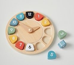 Learn To Tell Time, Woodwork Ideas, Kids Wood, Wooden Clock, Musical Toys, The Blocks, Pottery Barn Teen, Montessori Toys, Wood Toys