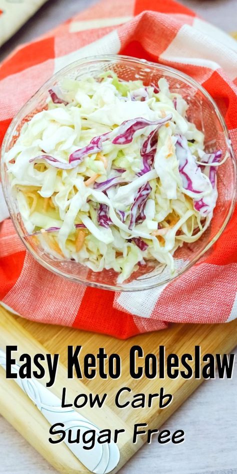 Easy Keto Coleslaw - Quick & delicious low carb sugar free cole slaw!   #coleslaw #keto #ketocoleslaw #coleslawrecipe #sidedish #ketosidedish #food #recipes Coleslaw Keto, Keto Coleslaw Recipe, Keto Cole Slaw, Keto Coleslaw, Low Carb Coleslaw, Susan Smith, Cole Slaw, Slaw Recipes, Keto Side Dishes